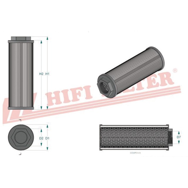 Filtre Hydraulique SH 77004 Hifi Filter référence fournisseur HIFSH77004